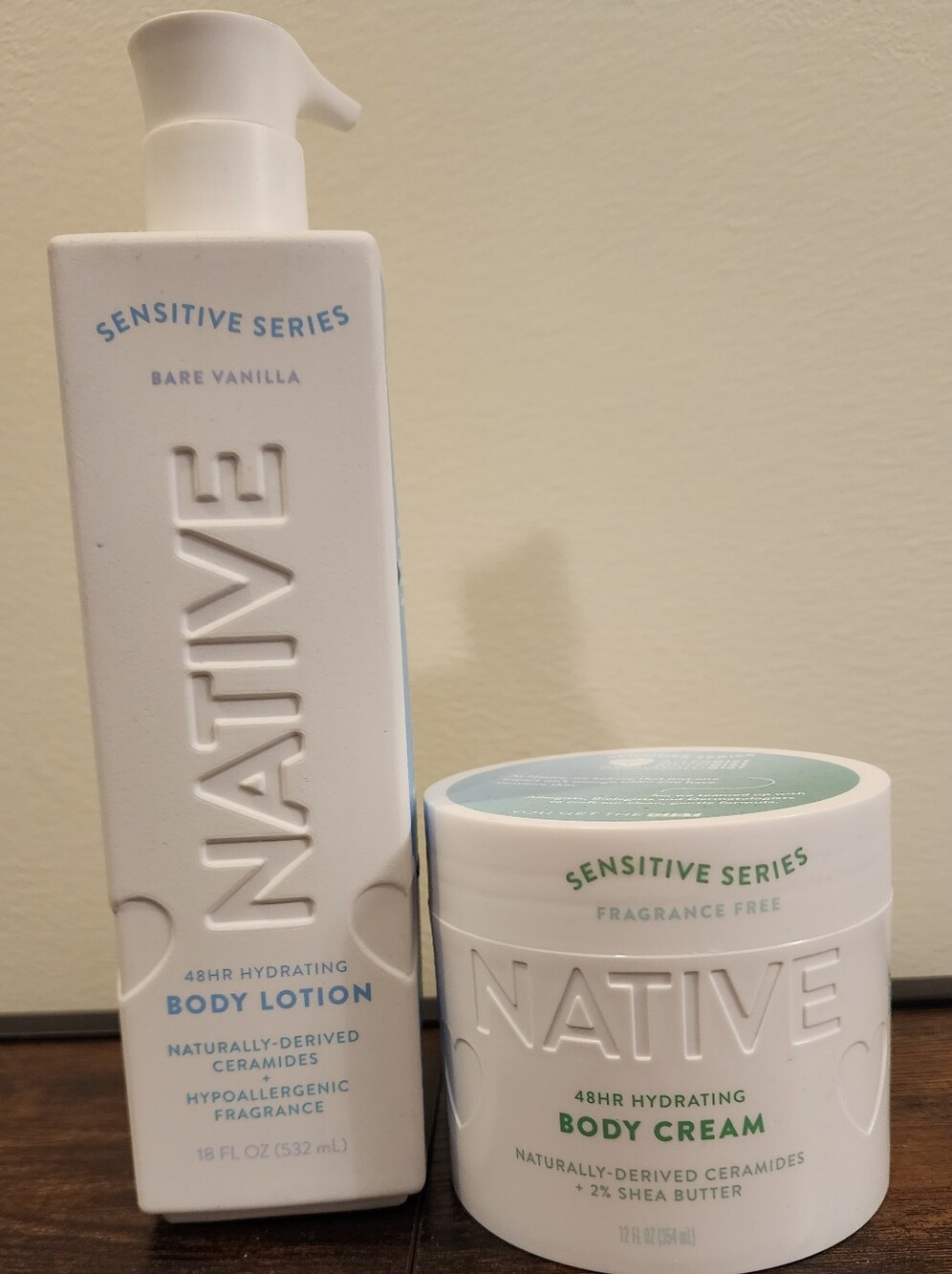 Native Sensitive Series Body Lotion & Body Cream - White